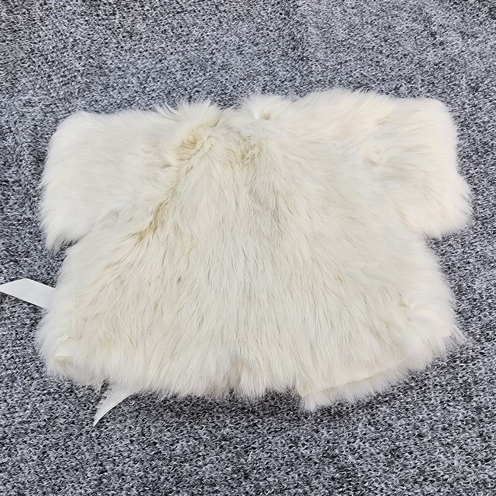 Vintage White Rabbit Fur DOLL COAT Lined Made in Taiwan R.O.C Fits Cabbage Patch - Picture 2 of 9